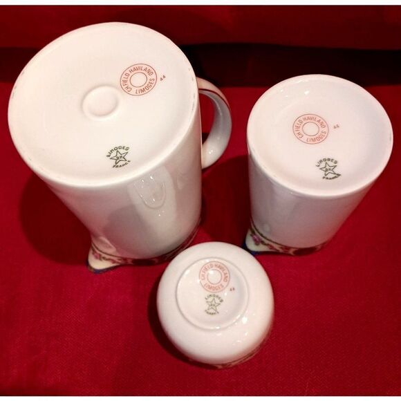 RH Robert Haviland Limoges Ch Field Chocolate Set 3-Piece Pitcher Sugar Cream - Picture 5 of 6
